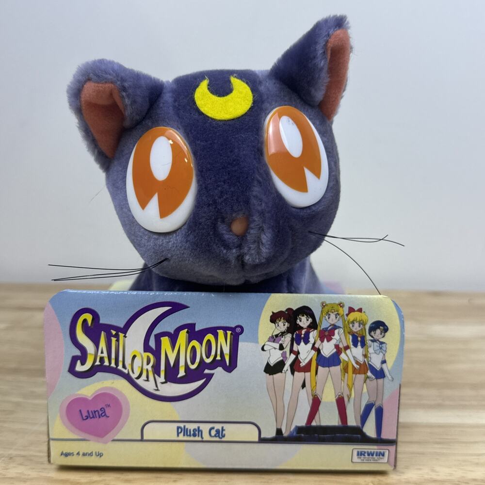VTG 2000 Sailor Moon Luna Plush Cat 7” NEW IRWIN TOYS RARE